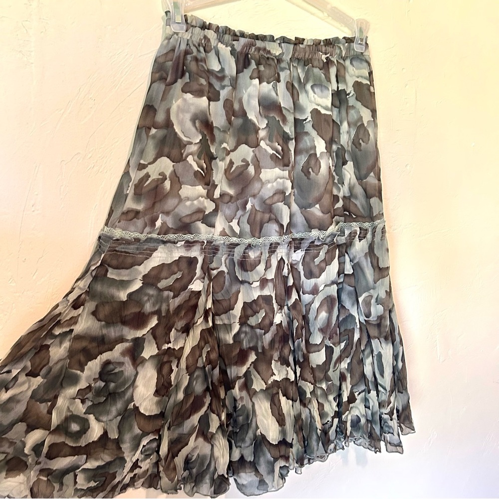 Y2k fairy camo print midi skirt from John Paul Richard
